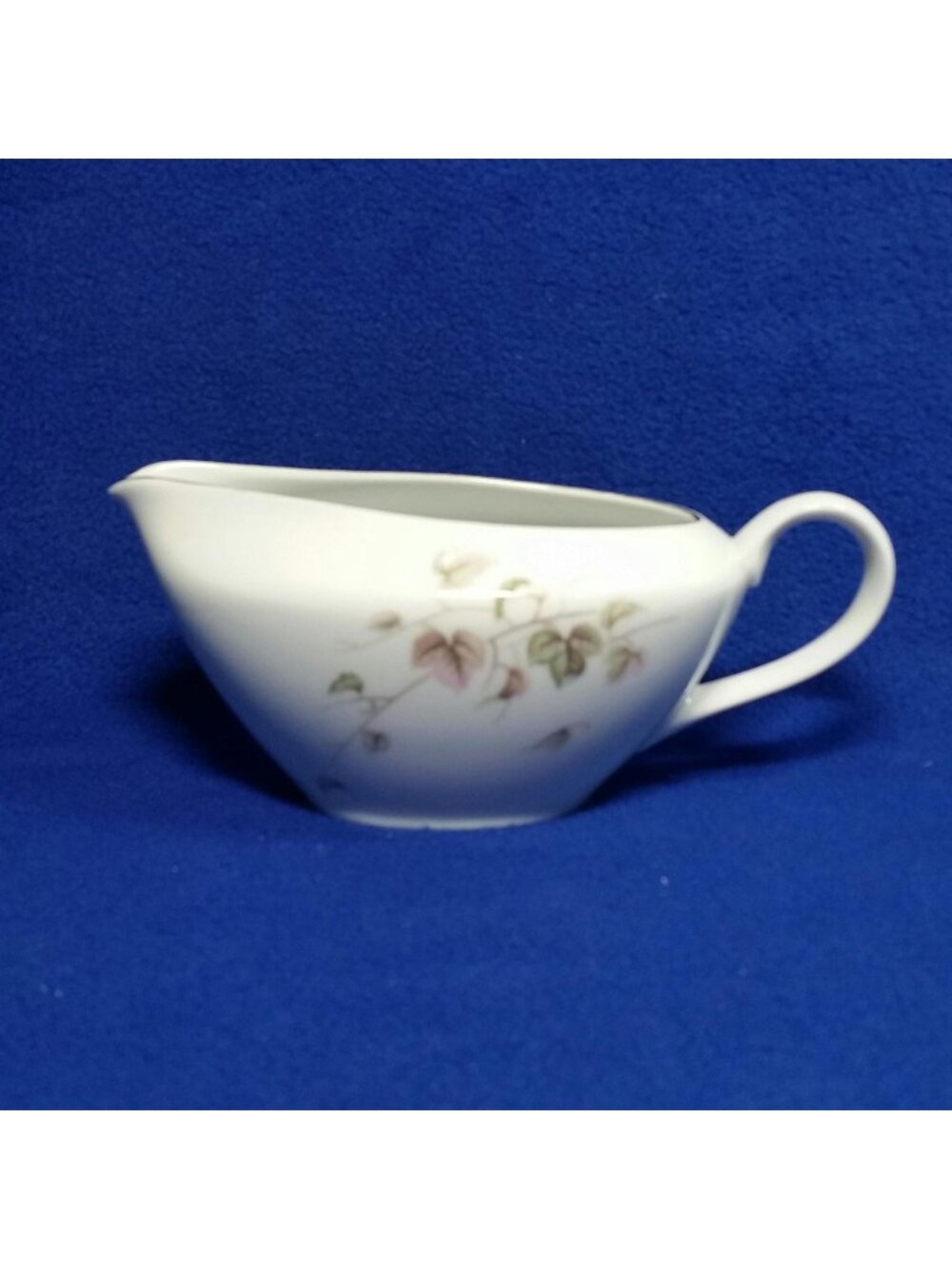 Yamaka China Breeze Gray Boat 674 Pink, Brown and Grey Leaves 1950's-60's AS IS